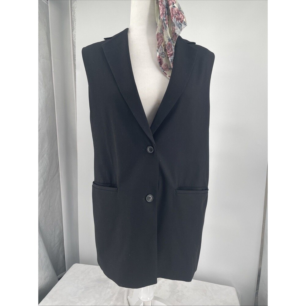 Uniqlo Women’s Sleeveless Black Vest Business Casual Pockets Small